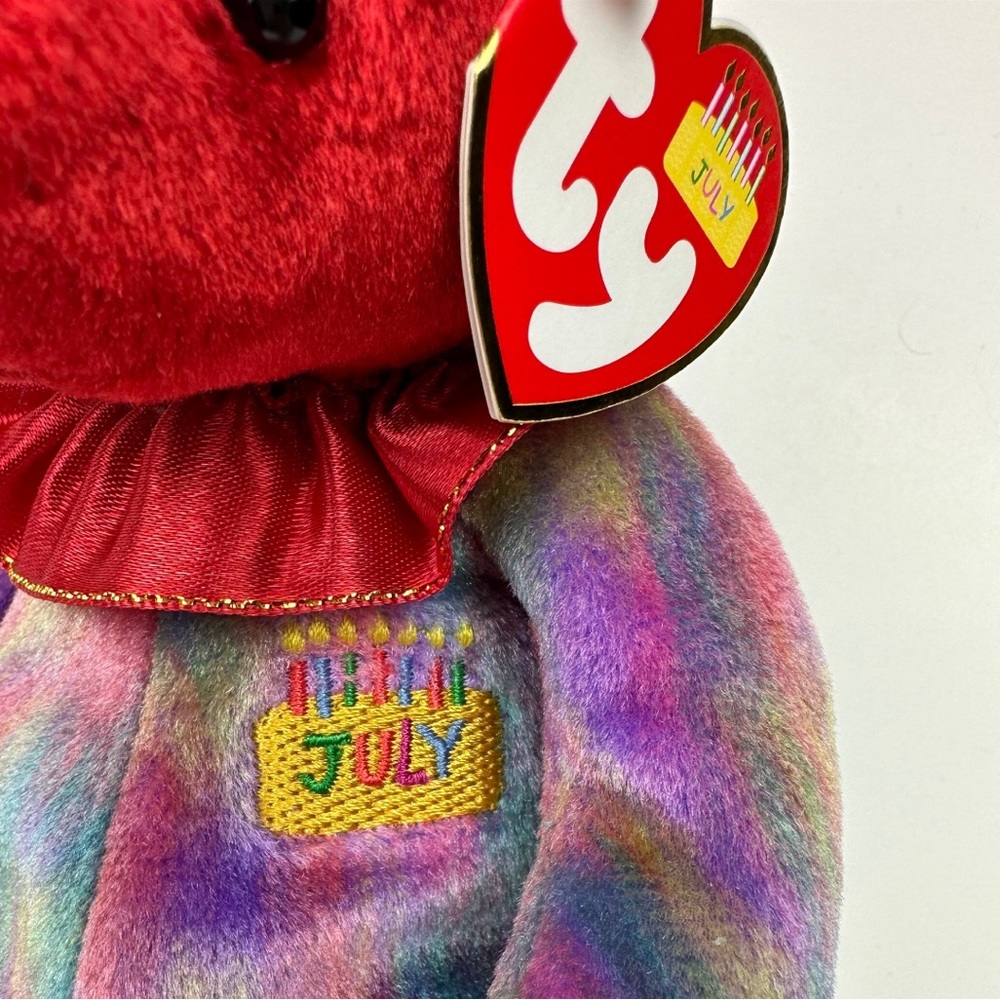 TY BEANIE BABIES  HAPPY BIRTHDAY "JULY" THE BEAR. MWMT NOW RETIRED - Picture 2 of 5